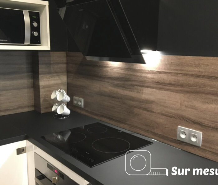 crédence motif bois